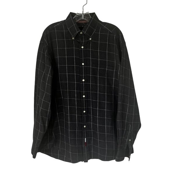 Tommy Hilfiger Mens Button Front Shirt Mens Large 16 34-35 Gray Long Sleeves - Picture 1 of 8
